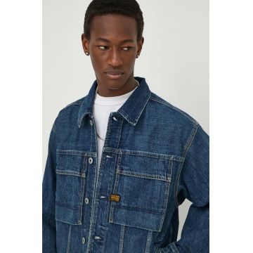 G-Star Raw geacă din denim bărbați, culoarea bleumarin, de tranziție