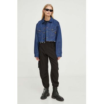 G-Star Raw geacă din denim femei, de tranziție, oversized