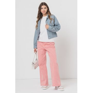 Jacheta crop din denim cu nasturi Jacheta crop din denim cu nasturi