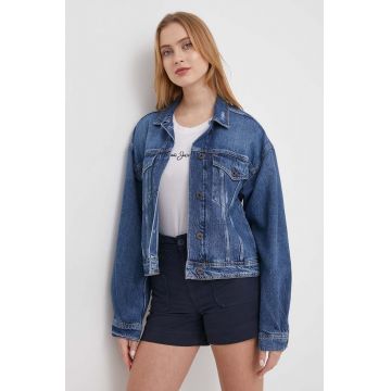 Pepe Jeans geacă din denim femei, de tranziție, oversized