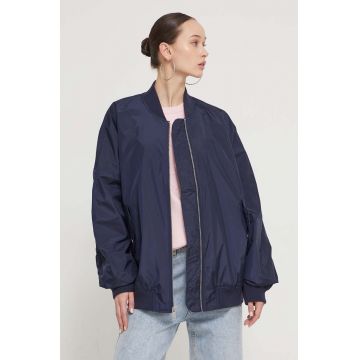 UGG geaca bomber femei, culoarea albastru marin, de tranzitie UGG geaca bomber femei, culoarea albastru marin, de tranzitie