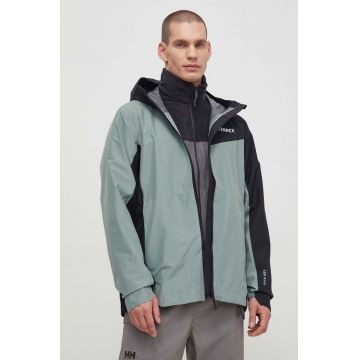 adidas TERREX geaca de ploaie Multi 2.5 L RAIN.RDY barbati, culoarea verde, IN4770