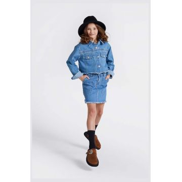 Coccodrillo geacă din denim pentru copii culoarea bleumarin