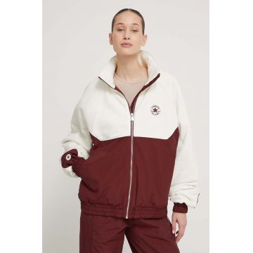 Converse geaca femei, culoarea bej, de iarna, oversize Converse geaca femei, culoarea bej, de iarna, oversize