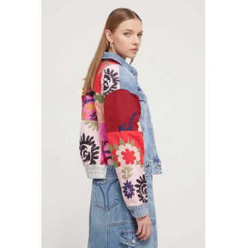 Desigual geaca jeans femei, de tranzitie, oversize