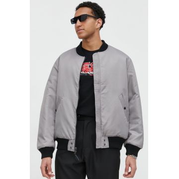 Diesel geacă bomber cu două fețe bărbați, culoarea verde, de tranziție, oversize A10673.0HCAS