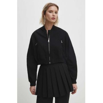 Answear Lab geaca femei, culoarea negru, de tranzitie, oversize