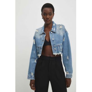 Answear Lab geaca jeans femei, de tranzitie, oversize