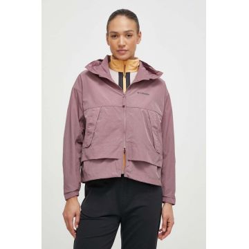 Columbia windbreaker TERREX Paracutie culoarea violet, de tranziție, oversize 1989441