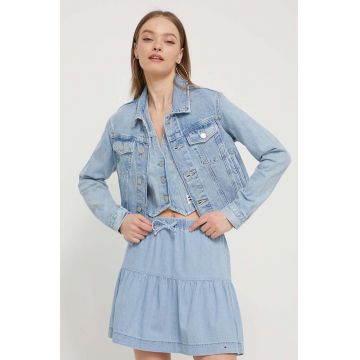 Tommy Jeans geacă din denim femei, de tranziție DW0DW17661