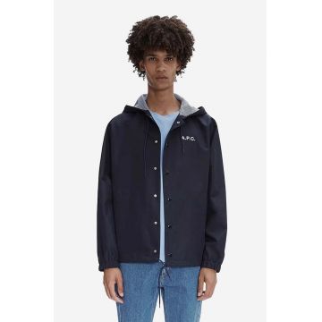 A.P.C. geacă bărbați, culoarea bleumarin, de tranziție PSAHP.H02808-DARKNAVY