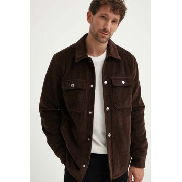 A.P.C. geaca din velur Blouson Alex culoarea maro, de tranzitie, COGVV.H02625.CAE