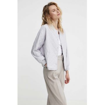 Answear Lab geaca femei, culoarea gri, de tranzitie, oversize