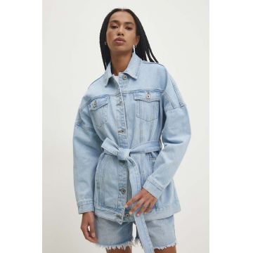 Answear Lab geaca jeans femei, de tranzitie, oversize