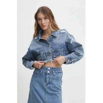 Answear Lab geacă din denim femei, de tranziție, oversized