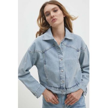 Answear Lab geacă din denim femei, de tranziție, oversized