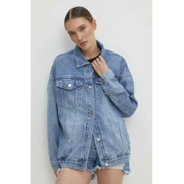 Answear Lab geaca jeans femei, de tranzitie, oversize