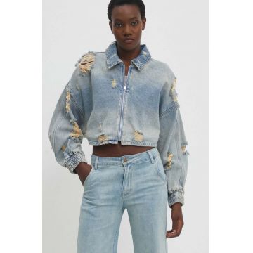 Answear Lab geacă din denim femei, de tranziție, oversized
