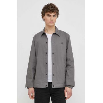 G-Star Raw jacheta de bumbac culoarea gri, de tranzitie G-Star Raw jacheta de bumbac culoarea gri, de tranzitie