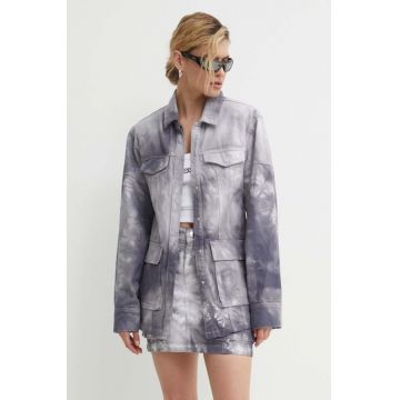 Gestuz geacă din denim femei, culoarea gri, de tranziție, 10909055