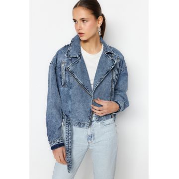 Jacheta biker din denim