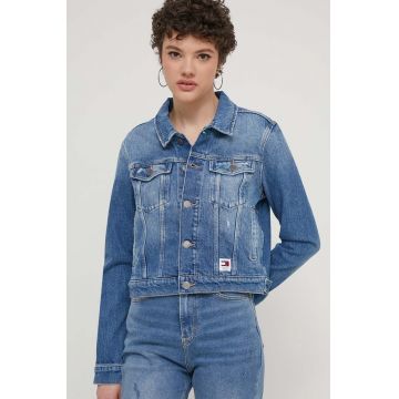 Tommy Jeans geacă din denim femei, de tranziție, DW0DW17653