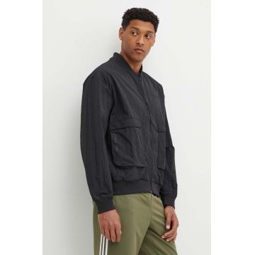 adidas geaca bomber City Escape barbati, culoarea negru, de tranzitie, IY1505