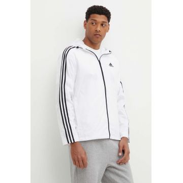 adidas geaca Essentials barbati, culoarea alb, de tranzitie, IB0382