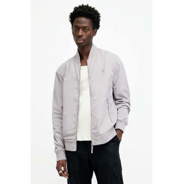 AllSaints geaca bomber barbati, culoarea gri, de tranzitie