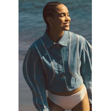 Answear Lab geacă din denim femei, de tranziție Answear Lab geacă din denim femei, de tranziție