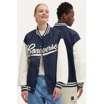 Converse geaca bomber culoarea albastru marin, de tranzitie