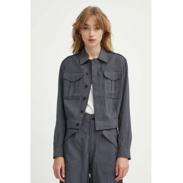 G-Star Raw geaca femei, culoarea gri, de tranzitie, D24583-D522