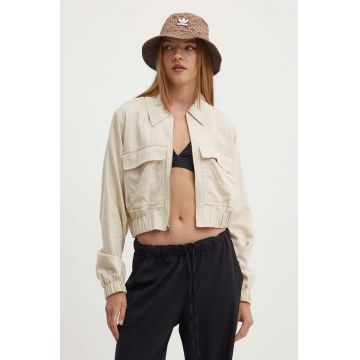 Hollister Co. geacă de in culoarea bej, de tranzitie, oversize Hollister Co. geacă de in culoarea bej, de tranzitie, oversize