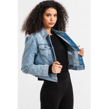 Jacheta crop de denim