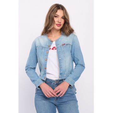 Jacheta crop din denim