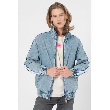 Jacheta de denim cu fermoar Yohji