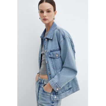 Jacheta de denim supradimensionata Alaia