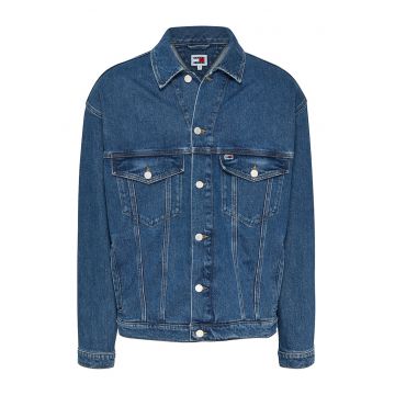 Jacheta din denim cu buzunare laterale