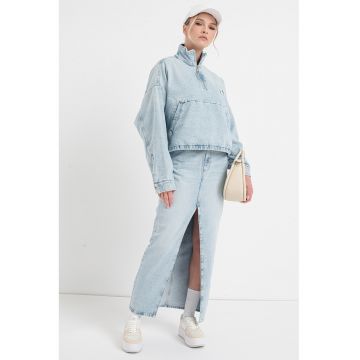 Jacheta din denim fara inchidere