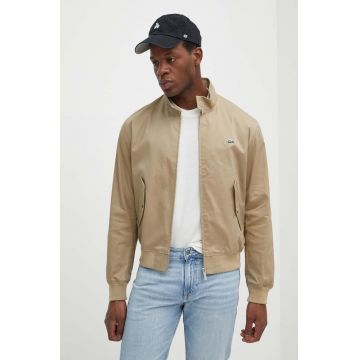 Lacoste geaca barbati, culoarea maro, de tranzitie, oversize