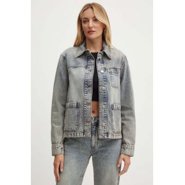 MAX&Co. geacă din denim femei, culoarea gri, de tranziție, 2426046021200