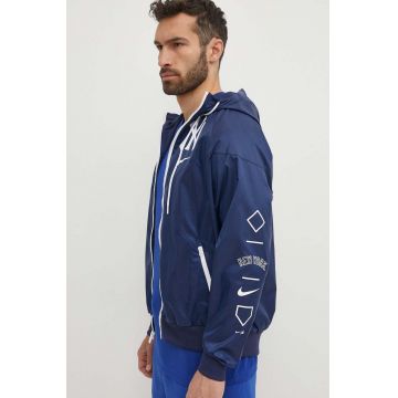 Nike windbreaker New York Yankees culoarea albastru marin, de tranzitie