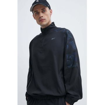 Reebok jacheta de antrenament Train Motion Camo culoarea negru, de tranzitie, 100076395