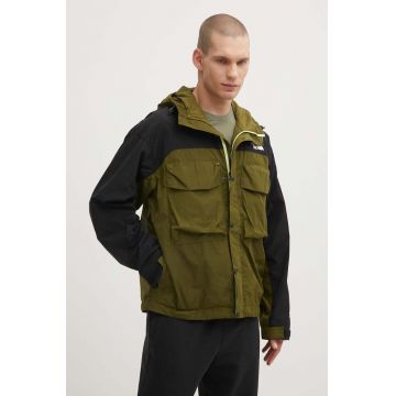 The North Face geaca Tustin Cargo Pkt Jkt barbati, culoarea verde, de tranzitie, NF0A879GPIB1