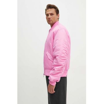 Won Hundred geaca bomber barbati, culoarea roz, de iarna, 3040-13033