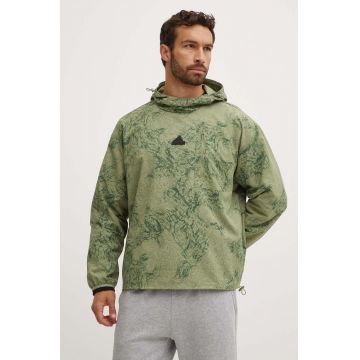 adidas geaca City Escape barbati, culoarea verde, de tranzitie, IY1517