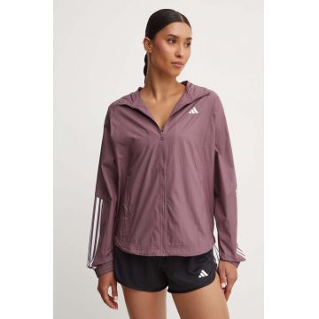 adidas Performance windbreaker Hyperglam culoarea violet, de tranzitie, oversize, IX3213