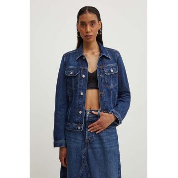 Diesel geacă din denim DE-BONNY femei, culoarea bleumarin, de tranziție, A09970.09I27