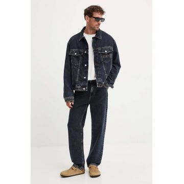 Iceberg geacă din denim bărbați, culoarea bleumarin, de tranziție, O080 0539
