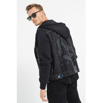 Jacheta de denim cu gluga